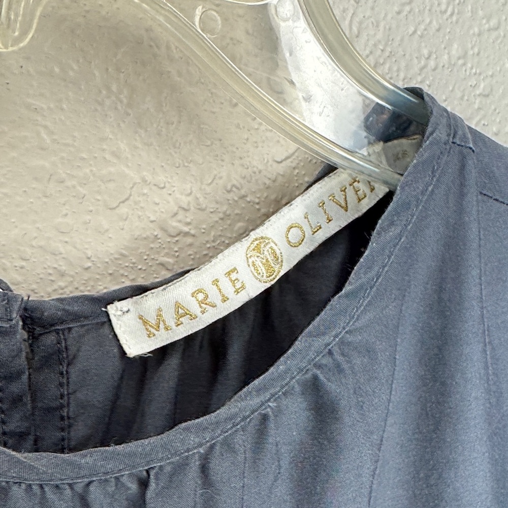 Marie Oliver Pennie‎ Charcoal Silk Cotton Crotchet Flutter Sleeve Boho - XS - Picture 2 of 16